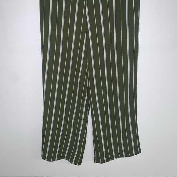 emory park Trousers Size Small Striped Green White Wide Leg Pants Lined NWOT - Picture 4 of 10